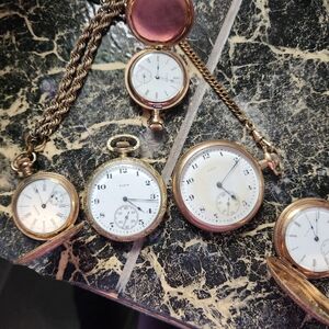 Vintage pocket watches. 2 with chains